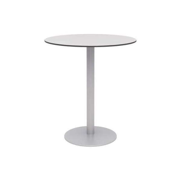 Kfi 36" Round Outdoor Bar Table - Fashion Gray Phenolic Top - Silver Aluminum Frame - Ivy Series OLTP36RD-B2200SL-D381-41 - main